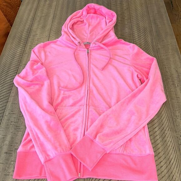 🩷 Barbie Neon Pink Velour Hoodie 2 Pockets. Adorable ☺️ - Picture 1 of 17